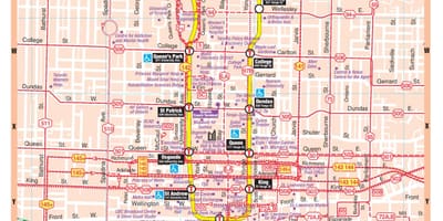 Térkép Metró állomás, belváros Toronto