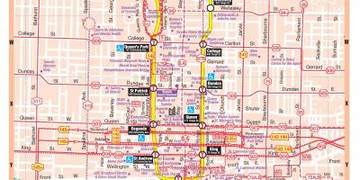 Térkép Metró állomás, belváros Toronto