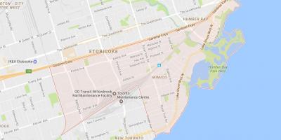 Térkép Mimico környéken Toronto