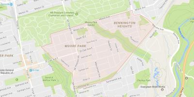 Térkép Moore Park szomszédságában, Toronto