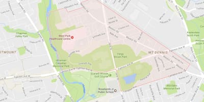 Térkép Mount Dennis környéken Toronto