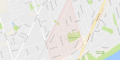 Térkép Nyírfa Cliff Heights környéken Toronto
