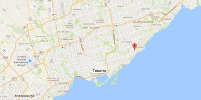 Térkép Nyírfa Cliff Heights negyedében Toronto