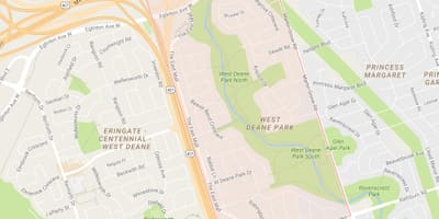 Térkép Nyugati Deane Park szomszédságában, Toronto