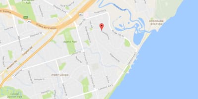 Térkép Nyugati Rouge környéken Toronto