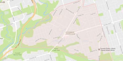Térkép O ' connor–Parkview környéken Toronto