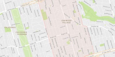 Térkép Oakwood–Vaughan környéken Toronto
