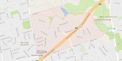 Térkép Páncél Heights környéken Toronto
