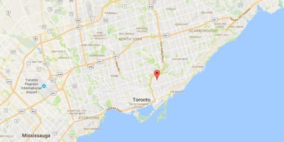 Térkép Pape Falu kerületi Toronto