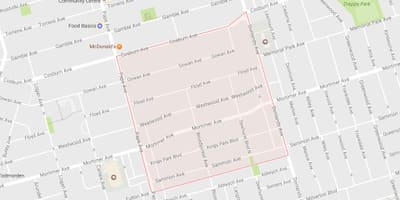 Térkép Pape Falu szomszédságában Toronto