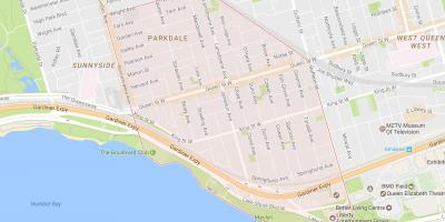 Térkép Parkdale környéken Toronto
