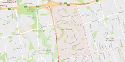 Térkép Parkwoods környéken Toronto