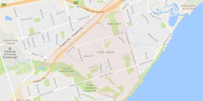 Térkép Port Unió szomszédsági Toronto