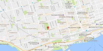 Térkép Queen Street Nyugati szomszédságában Toronto