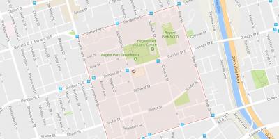 Térkép Regent Park szomszédságában, Toronto