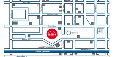 Térkép Rogers központ parkoló