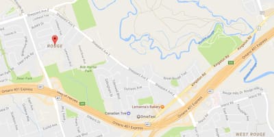 Térkép Rouge környéken Toronto