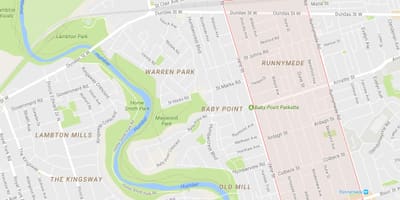 Térkép Runnymede környéken Toronto