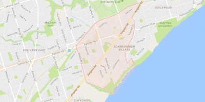 Térkép Scarborough Falu szomszédságában Toronto