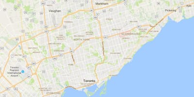 Térkép Scarborough városközpontjától kerületi Toronto