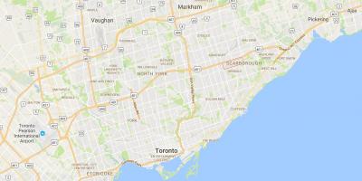 Térkép Scarborough városközpontjától kerületi Toronto