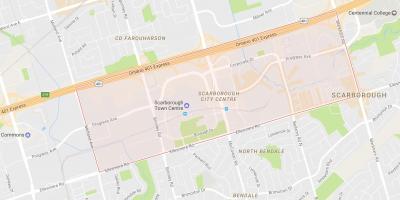 Térkép Scarborough városközpontjától környéken Toronto