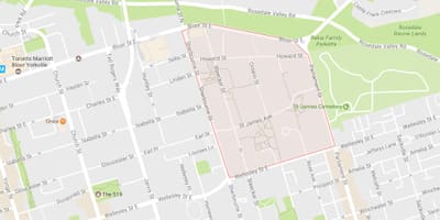 Térkép St. James Város szomszédságában Toronto