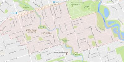 Térkép Sunnylea környék környék Toronto