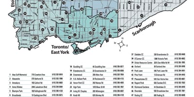 Térkép Szabadtéri medencével, Toronto