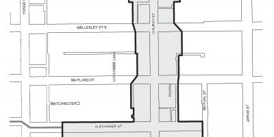 Térkép Templom-Wellesley Falu üzleti Javulás Terület Toronto