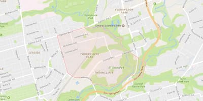 Térkép Thorncliffe Park szomszédságában, Toronto