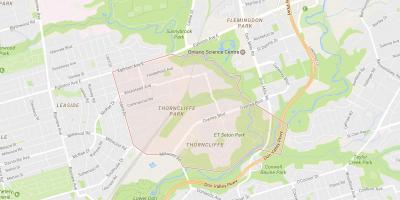 Térkép Thorncliffe Park szomszédságában, Toronto