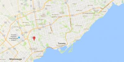 Térkép Thorncrest Falu kerületi Toronto