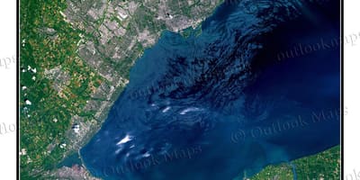 Térkép Toronto, Ontario-tó, műholdas