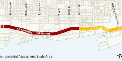Térkép Toronto gardiner autópályára
