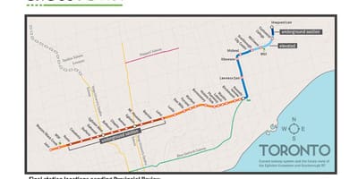 Térkép Toronto metróvonal 5 Eglinton