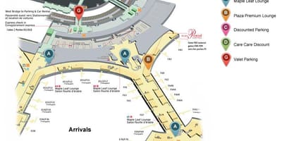 Térkép Toronto-Pearson nemzetközi repülőtér érkezési terminál