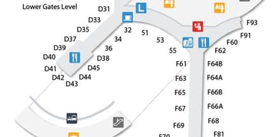 Térkép Toronto-Pearson repülőtér indulási-érkezési szint