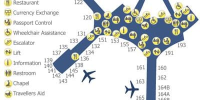 Térkép Toronto-Pearson repülőtér 1-es terminál