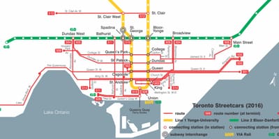 Térkép Toronto villamos rendszer
