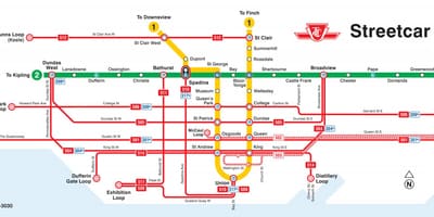 Térkép Toronto villamos