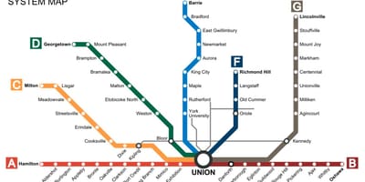 Térkép Toronto vonatok mennek Árutovábbítási