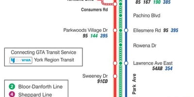 Térkép TTC 24 Victoria Park busz útvonal Toronto