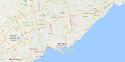 Térkép Victoria Falu kerületi Toronto