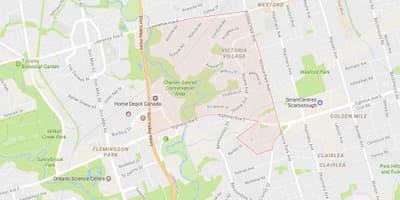 Térkép Victoria Falu szomszédságában Toronto
