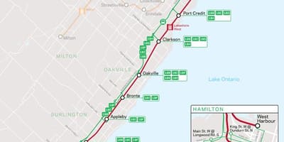 Térkép vonal Lakeshore Nyugatnak Árutovábbítási