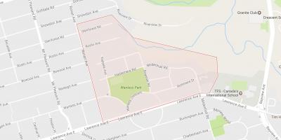 Térkép Wanless Park szomszédságában, Toronto