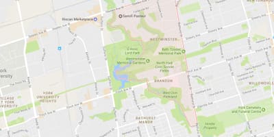 Térkép Westminster–Branson a környék Toronto