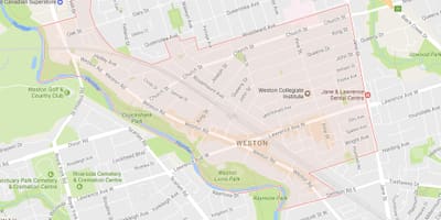 Térkép Weston környéken Toronto