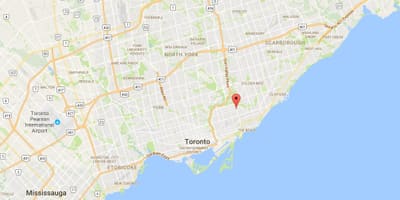 Térkép Woodbine Heightsdistrict Toronto